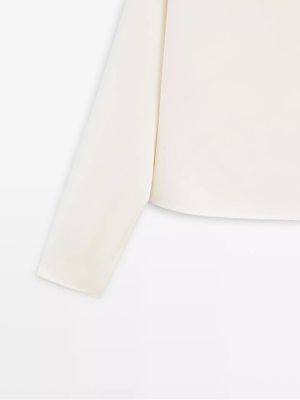 Massimo Dutti Studio Satin Elegant Cream High-Neck Long-Sleeve Top - Picture 6 of 10